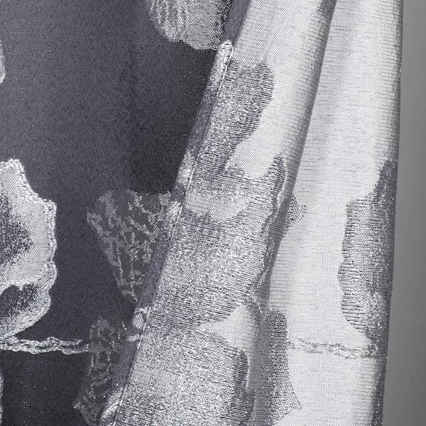 Floral Park 3D Floral Textured Weaved Lurex Floral Designed Fabric Shower Curtain 70