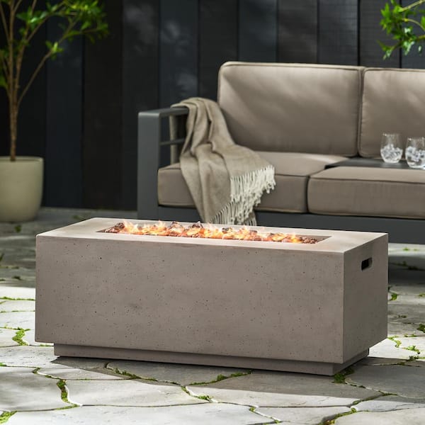 Mayfair Dark Grey Rectangular Stone Fire Pit (No Tank Holder)