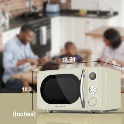 0.7 Cu. Ft. Retro Countertop Microwave Oven, 700 Watts, Cream Color