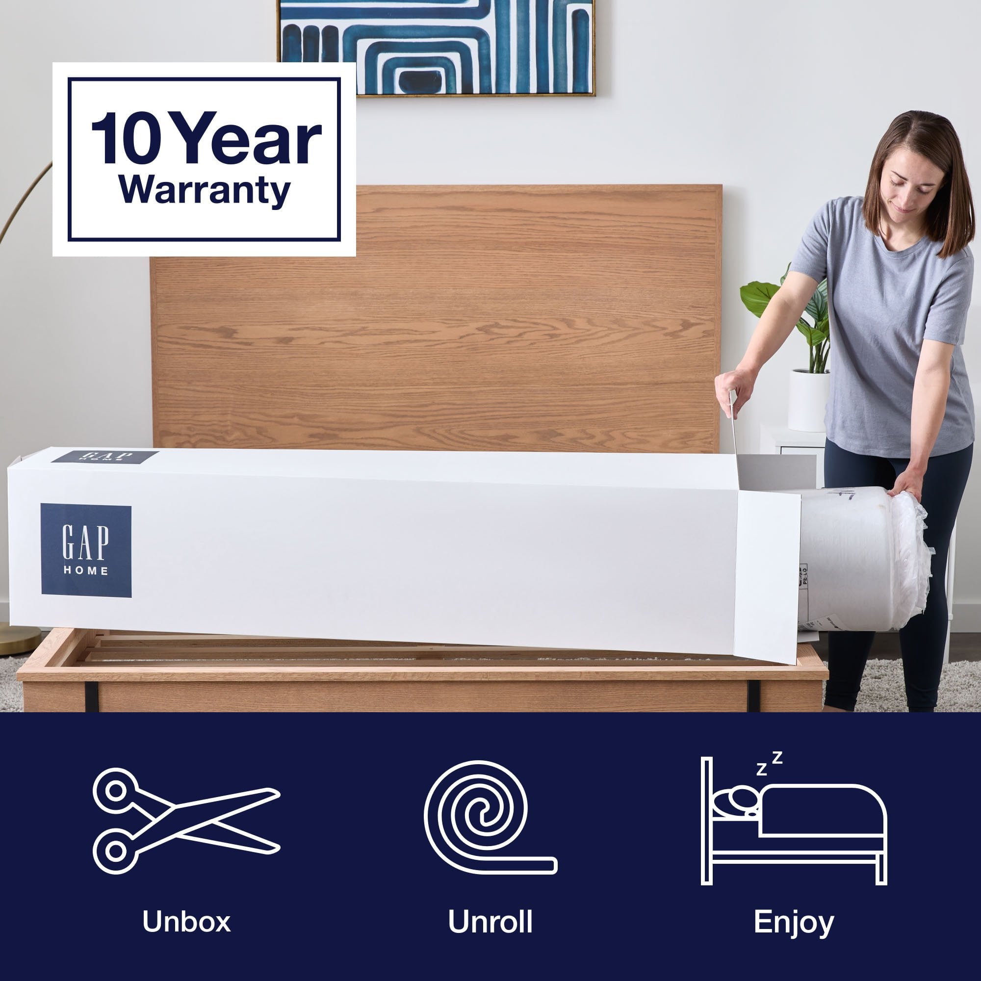 Home 10 inch Gel Memory Foam Mattress, Queen