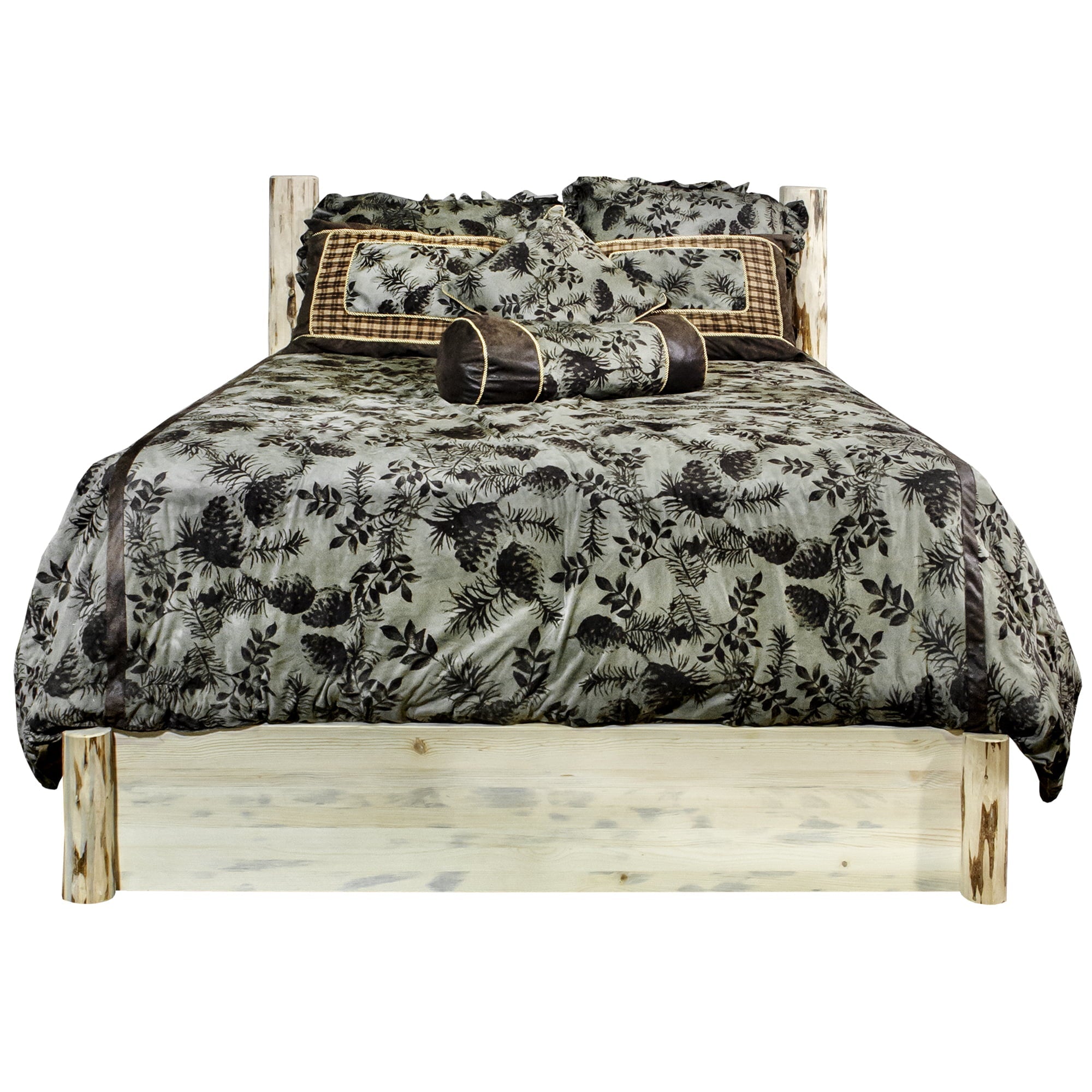 Montana Woodworks Collection King Platform Bed with Storage, Clear Lacquer Finish