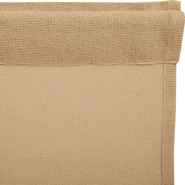 Burlap Natural Tan 36 in. W x 24 in. L Cotton Light Filtering Rod Pocket Curtain Window Panel Pair