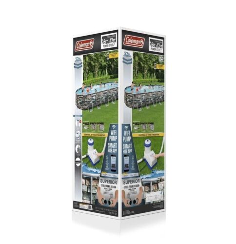 Coleman 26' x 12' x 52" Power Steel Oval Above Ground Pool Set w/ WiFi Pump NEW