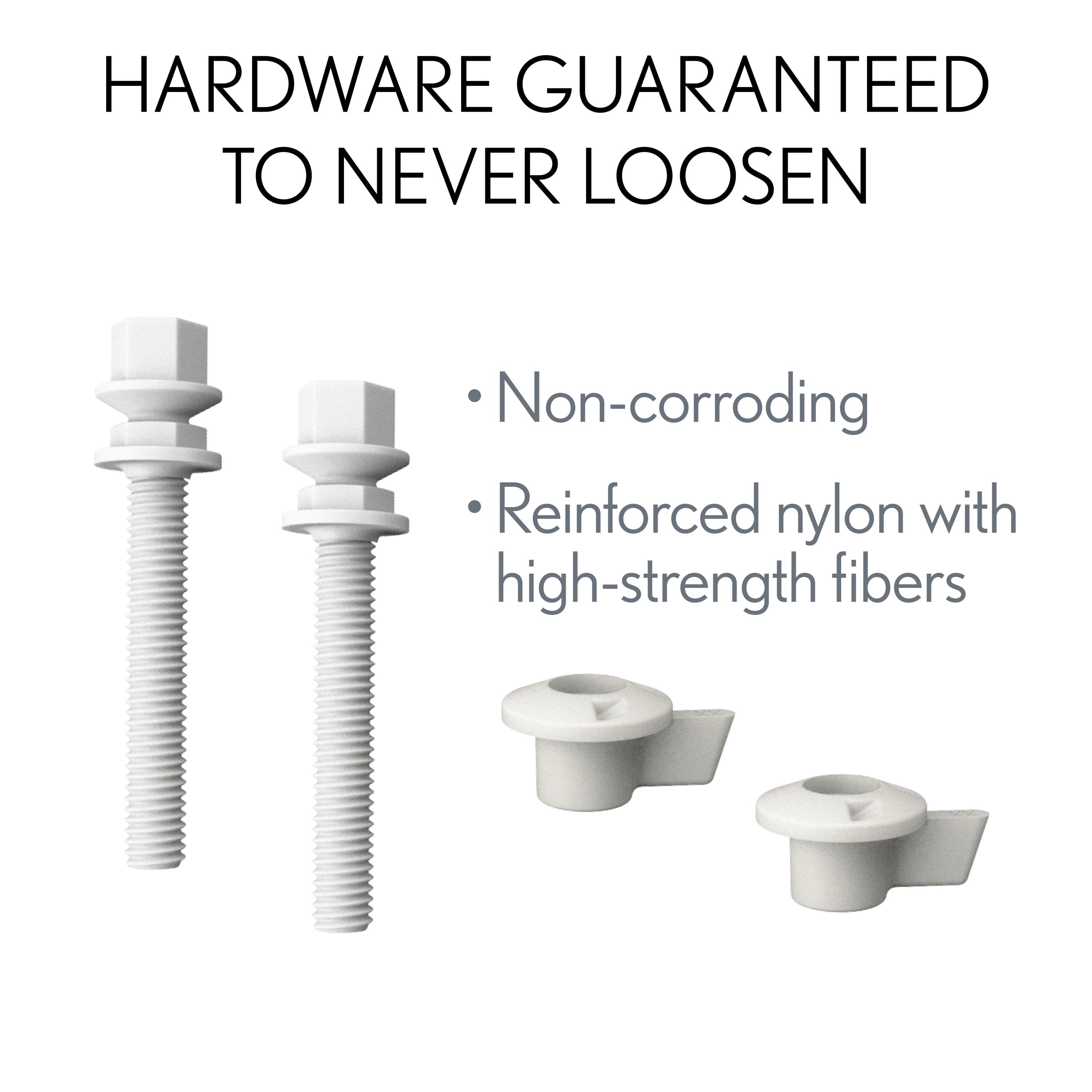 Mayfair Lannon Slow Close Elongated Enameled Wood Toilet Seat in White Adjustable and Never Looosens