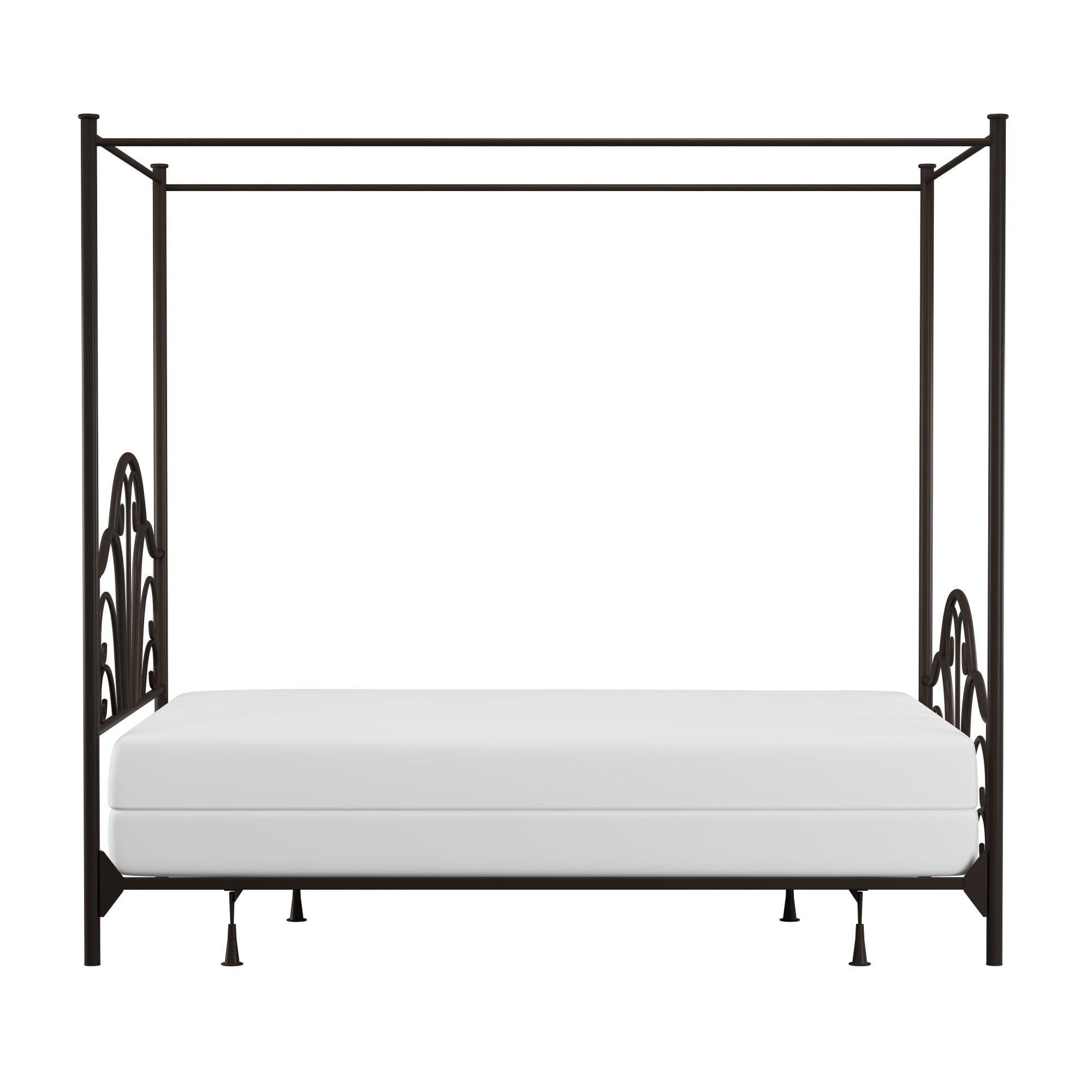 Desert Fields Dover Canopy Metal Bed Frame, Queen, Textured Black