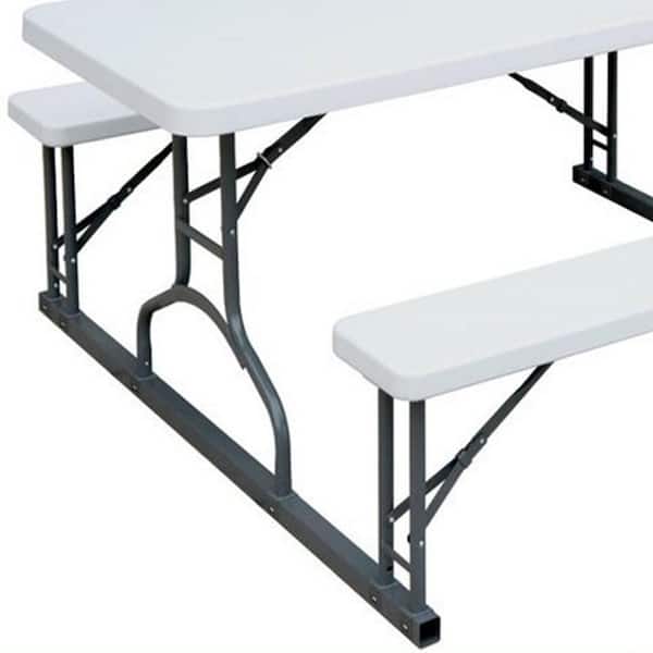 White Rectangular Plastic Picnic Table