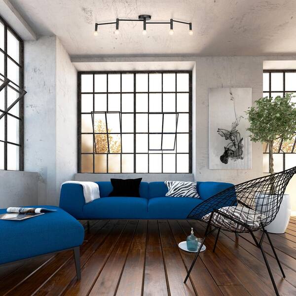 Tempo 3.4 ft. 5-Light Matte Black Flexible Track Lighting Kit