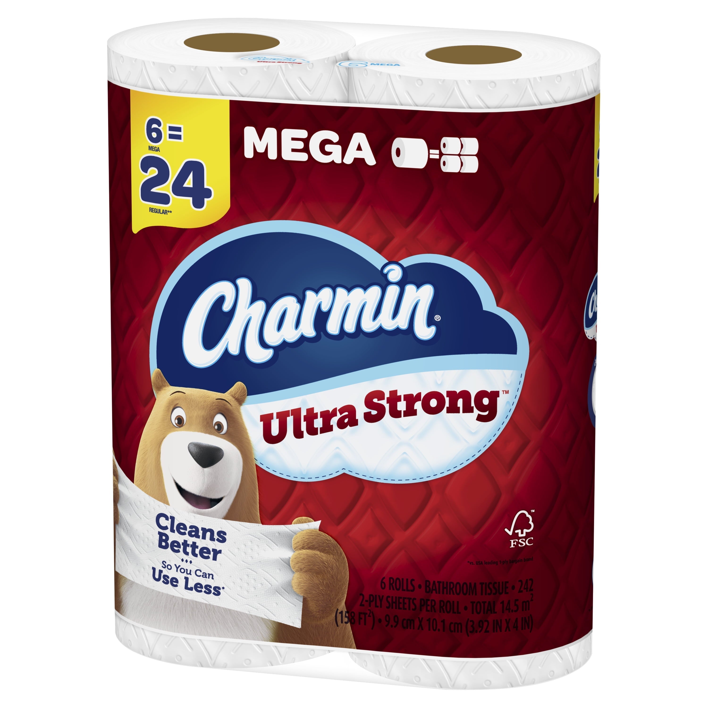 Charmin Ultra Strong Toilet Paper, 6 Mega Rolls