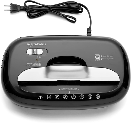 Amazon Basics 6 Sheet High Security Micro Cut Paper and Credit Card Home Office