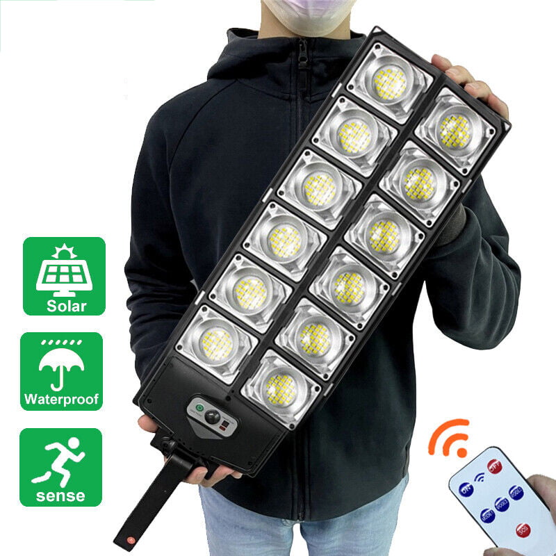 Super Bright Solar Street Lights, 5500LM 6500K Ultra Bright Dusk to Dawn Solar Motion Sensor Lights with Remote Control, Solar Security Wall Light Road Lamp for Garden Yard Patio Parking Lot