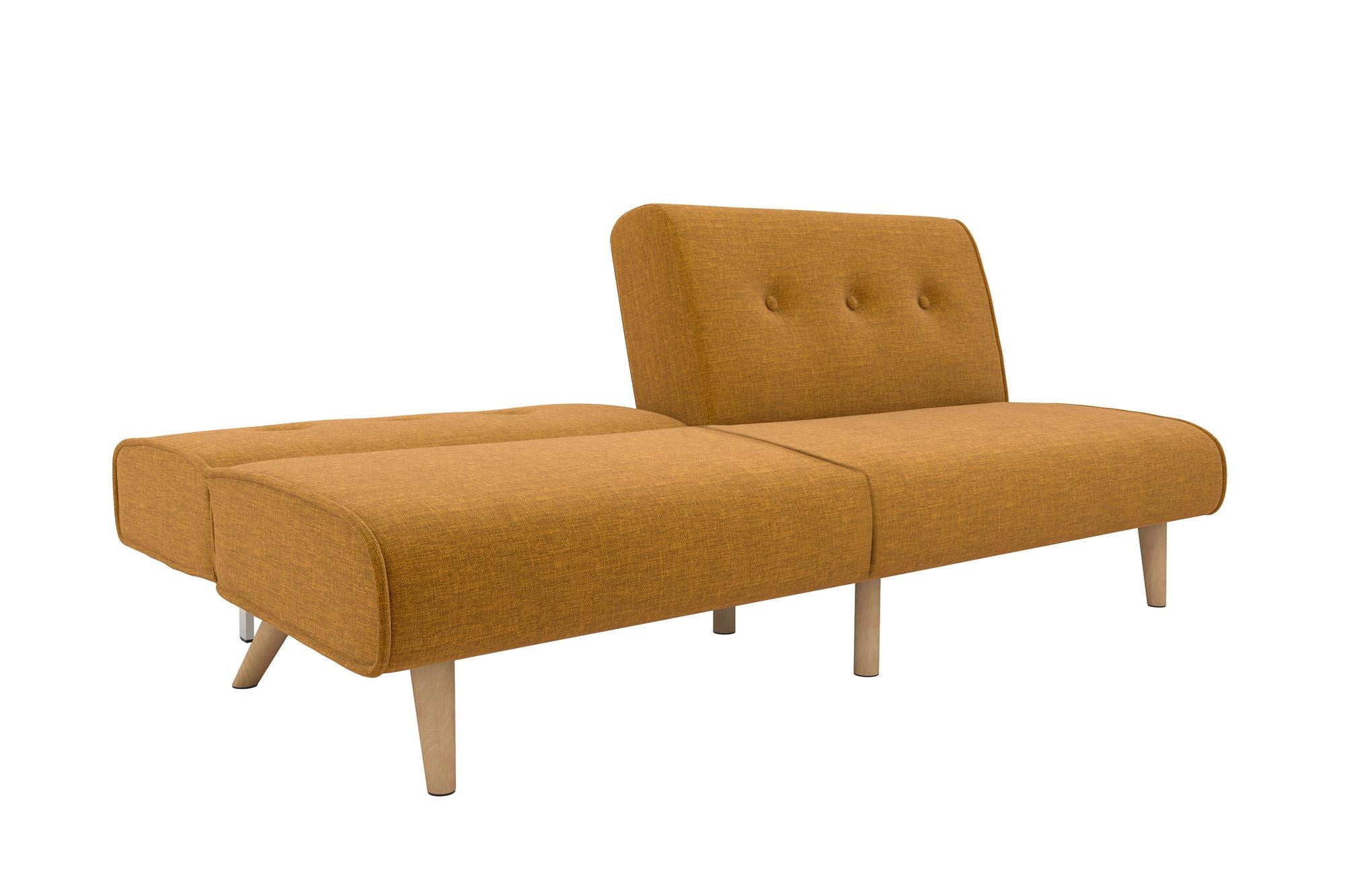 Novogratz Palm Springs Split Futon, Mustard Linen