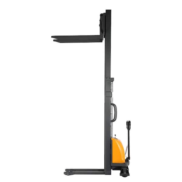 3300 lbs. Fixed Legs Semi Electric Stacker 118 in. Lift Height Walkie Stacker with Adjustable Forks