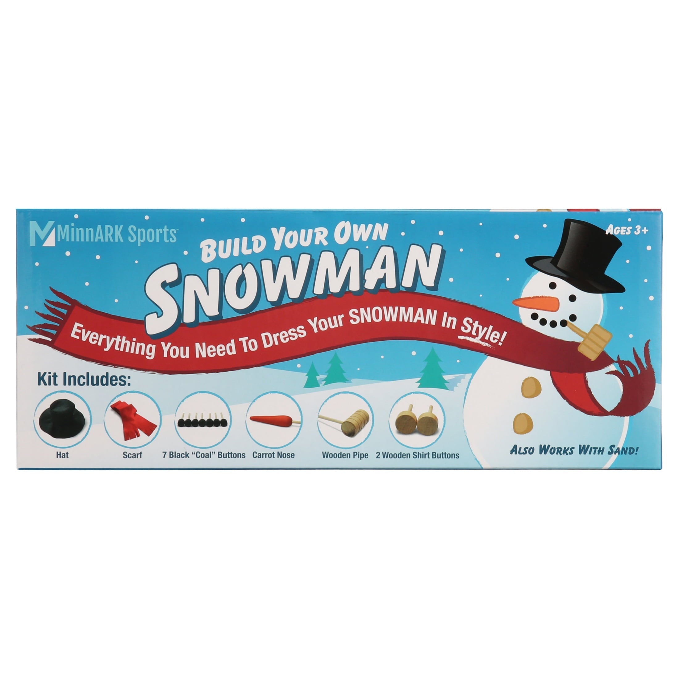 Build Your Own Snowman Kit, Accessories for Kid's Snow & Sled Play, Multi-Color, Ages 3+ by MinnARK