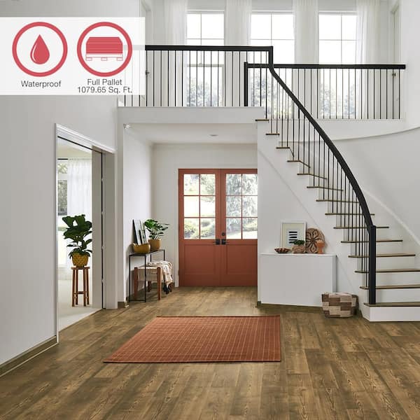 Outlast+ Aged Earthen Pine 12 mm T x 7.4 in. W Waterproof Laminate Wood Flooring (1079.7 sqft/pallet)