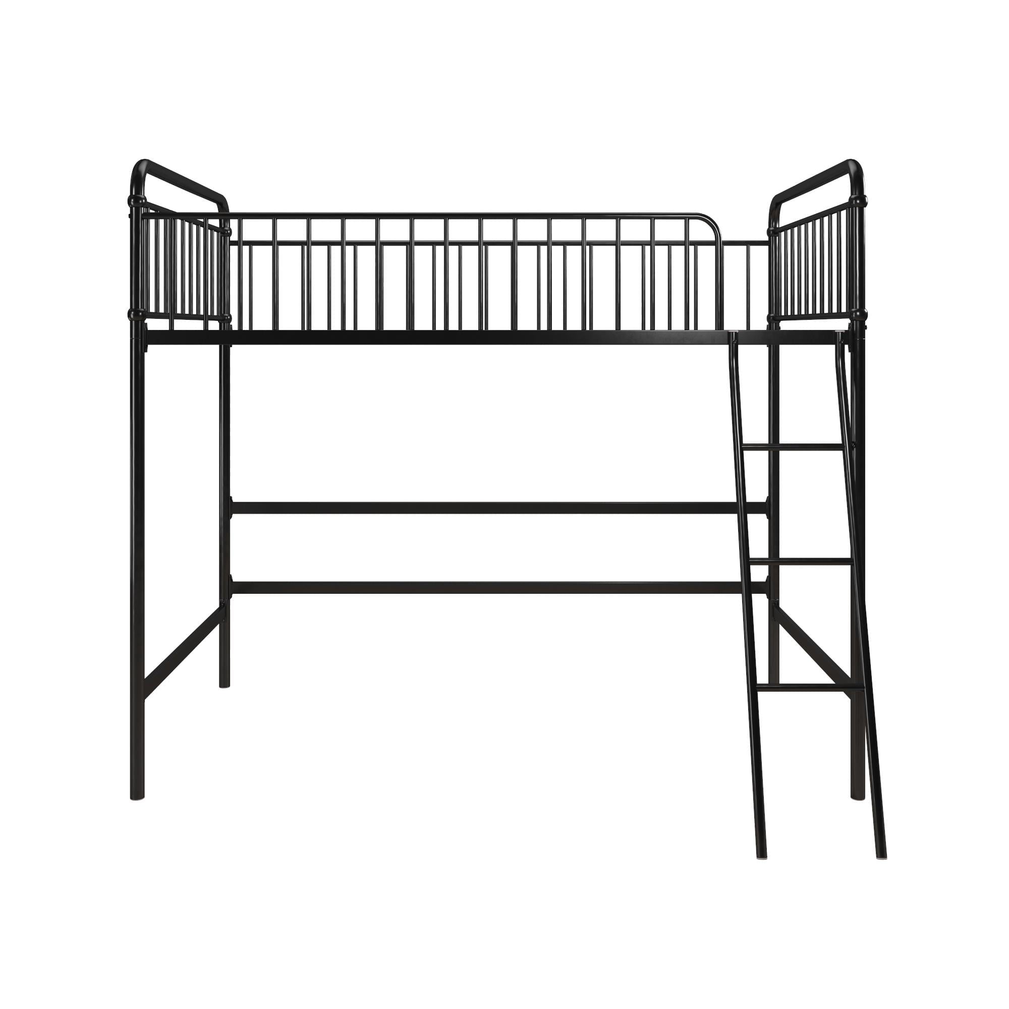 Better Homes & Gardens Kelsey Twin Metal Loft Bed, Black