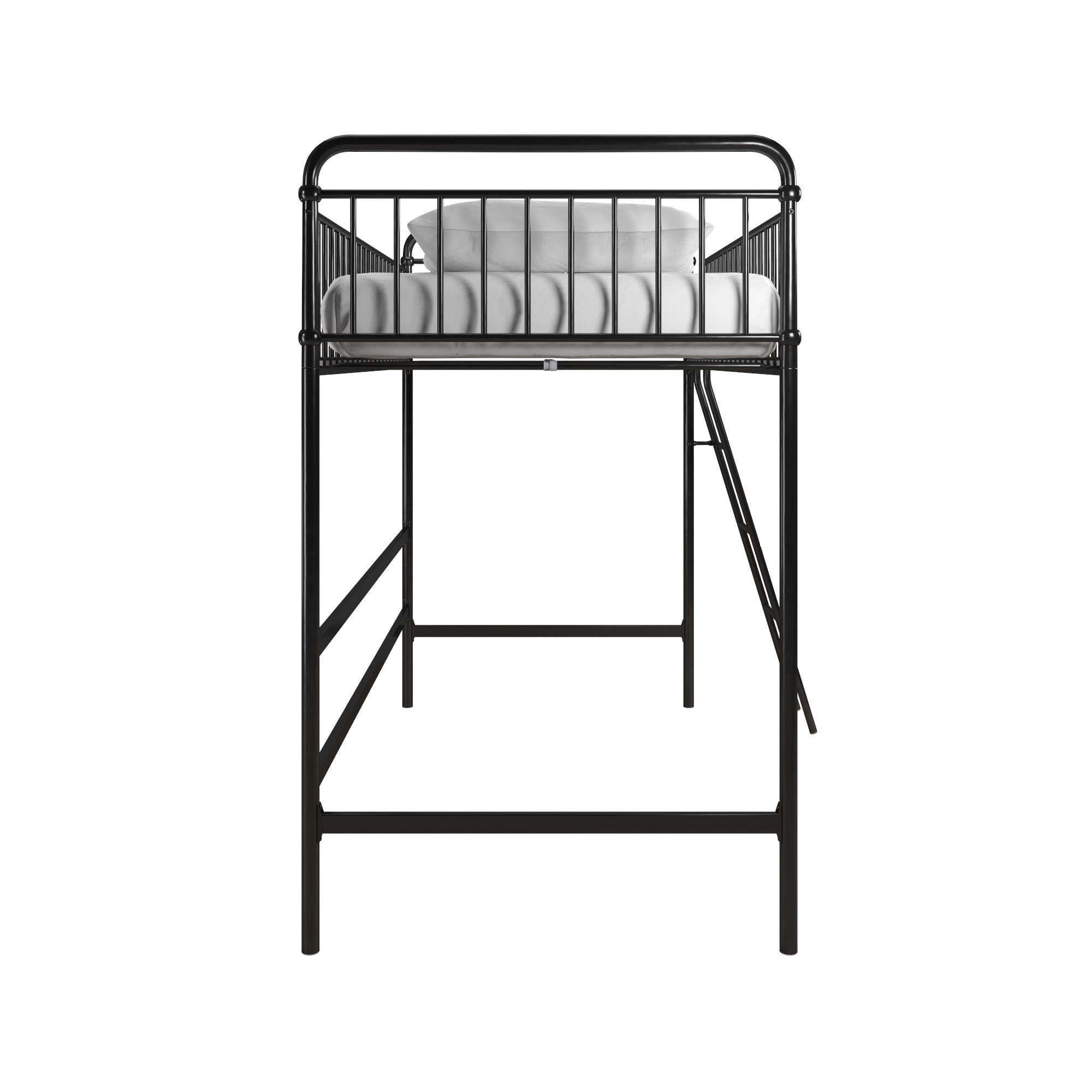 Better Homes & Gardens Kelsey Twin Metal Loft Bed, Black