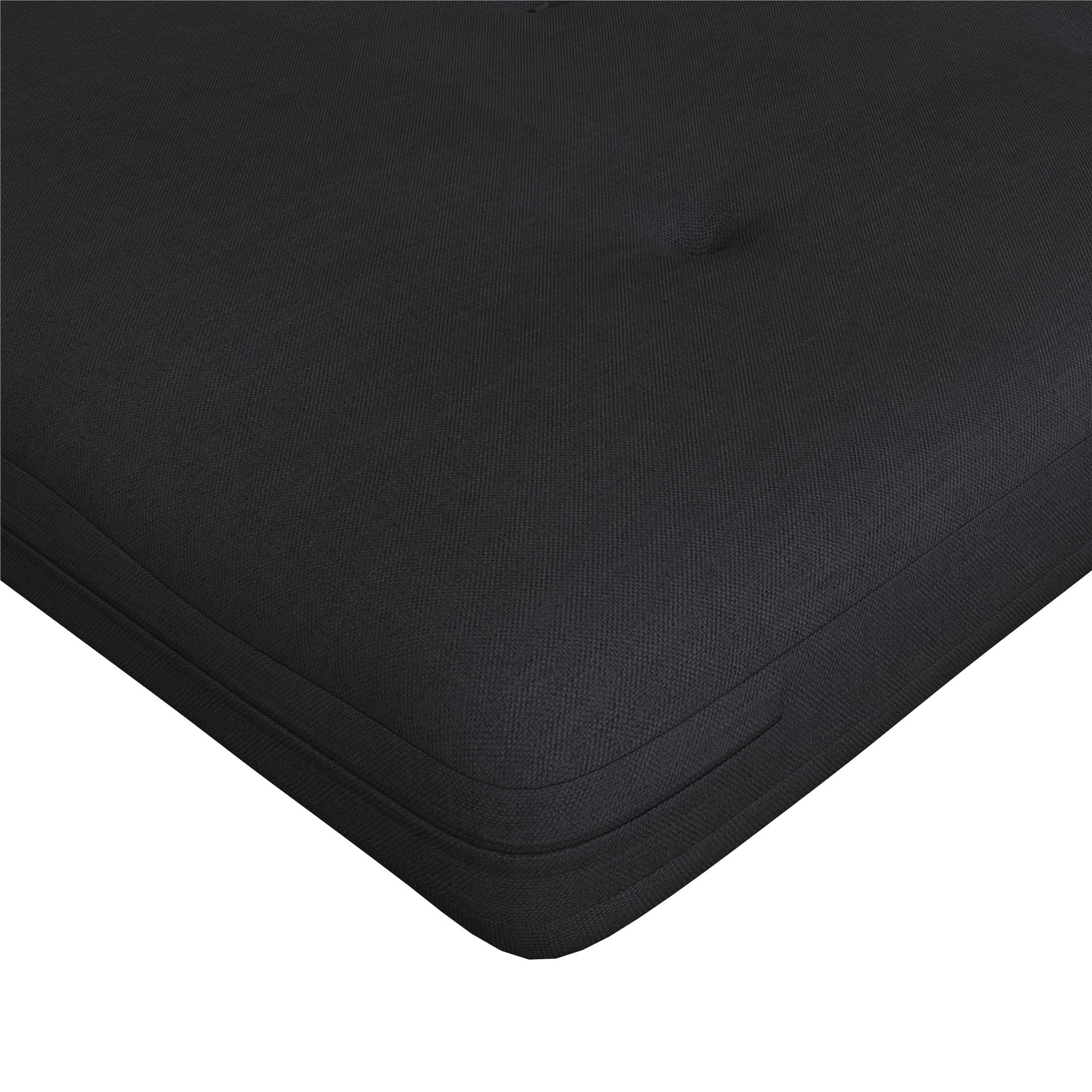6?€� Thermobonded High Density Polyester Fill Futon Mattress, Full, Black Linen