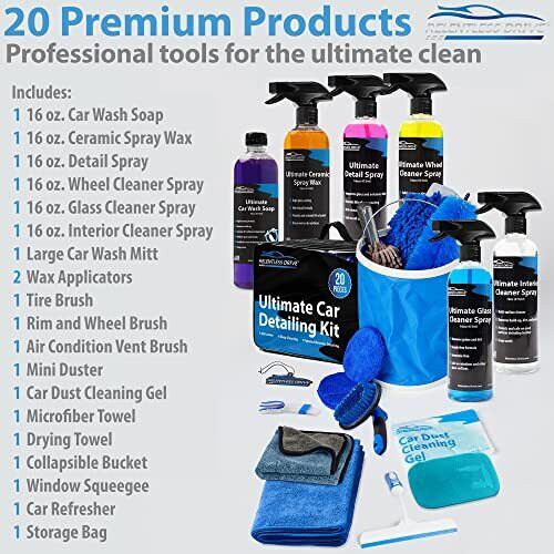 Car Wash Kit 20pc Car Detailing & Car Cleaning Kit Complete Car Wash Kit With