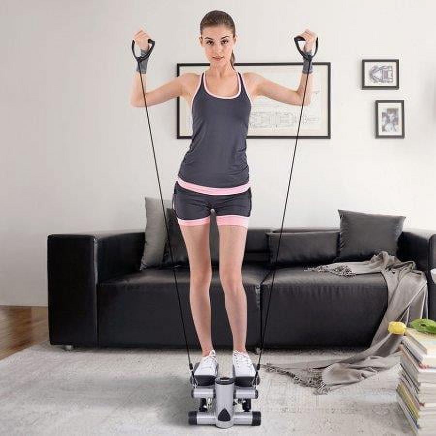 Ktaxon Air Climber Stair Stepper Exerciser Machine, Aerobic Fitness Step Cardio Equipment, with Resistance Bands, Home Gym Use