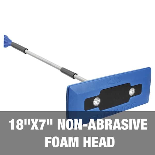 18 in. 4-in-1 Telescoping Snow Broom and Ice Scraper with Headlights