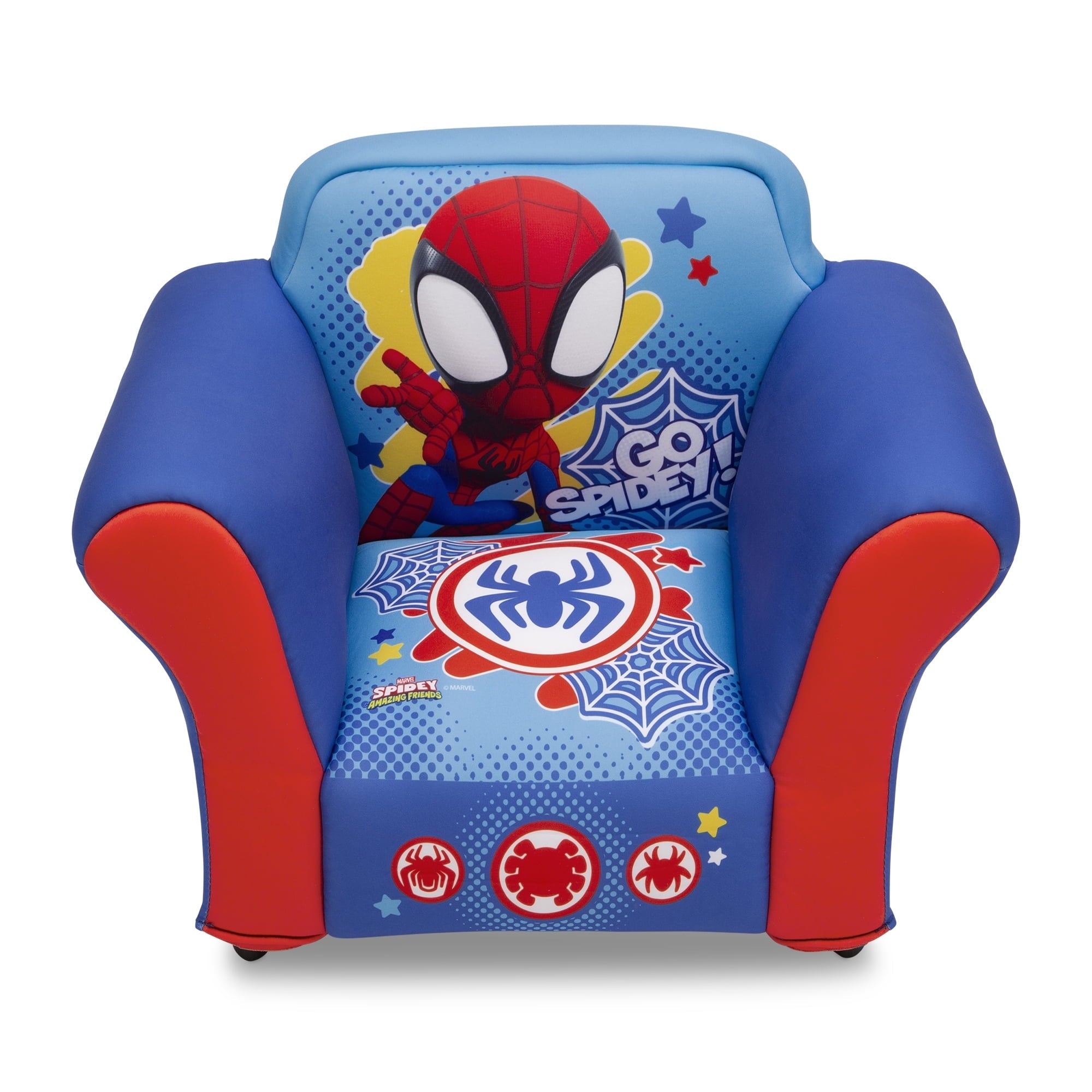 Marvel Spidey and His Amazing Friends Upholstered Chair with Sculpted Plastic Frame by Delta Children