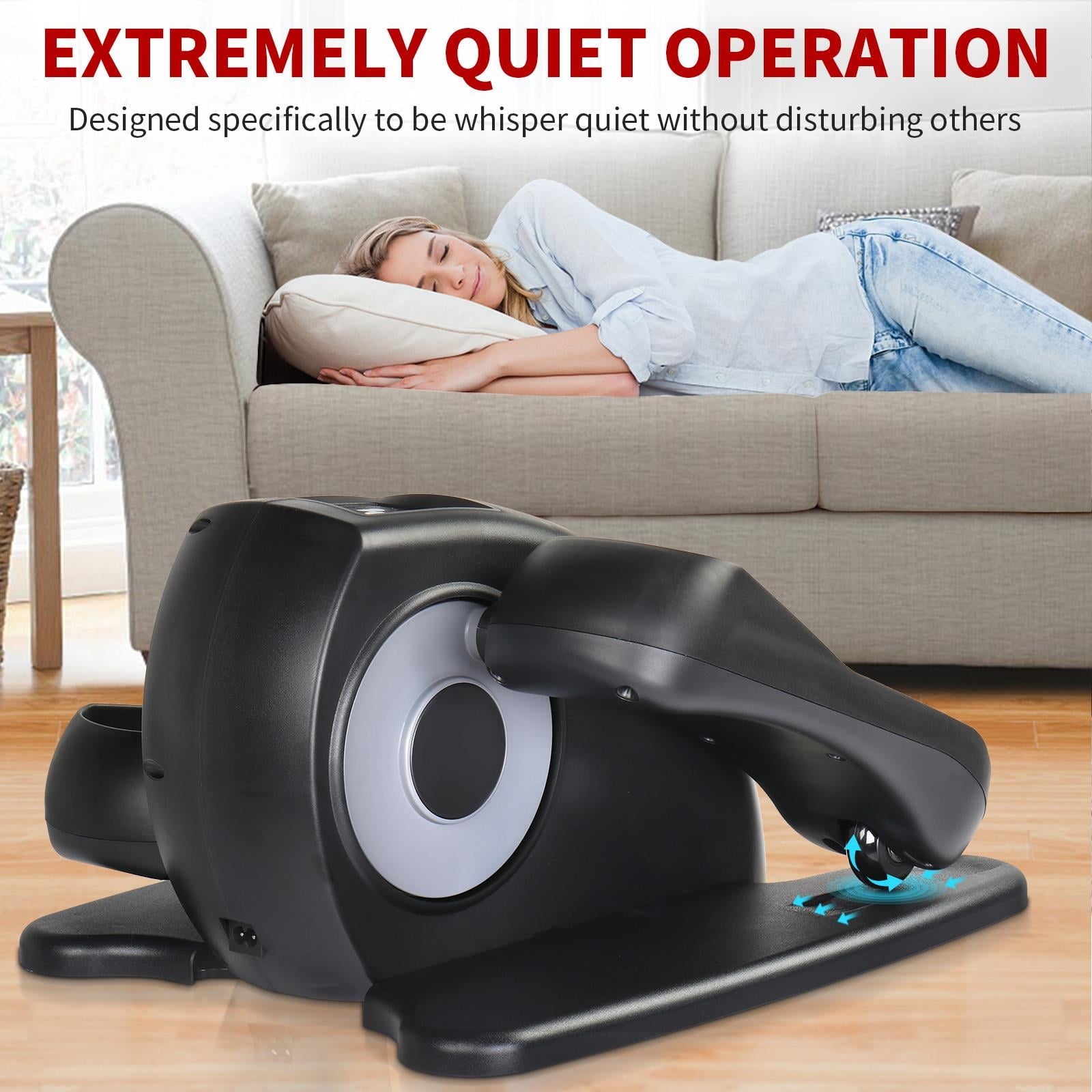 UBesGoo 50W Electric Elliptical Trainer Pedal, Mini Elliptical Trainers Exerciser, Black/Gray