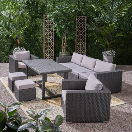 Santa Rosa PE Wicker/ Aluminum Outdoor 7-Seat Sofa Dining