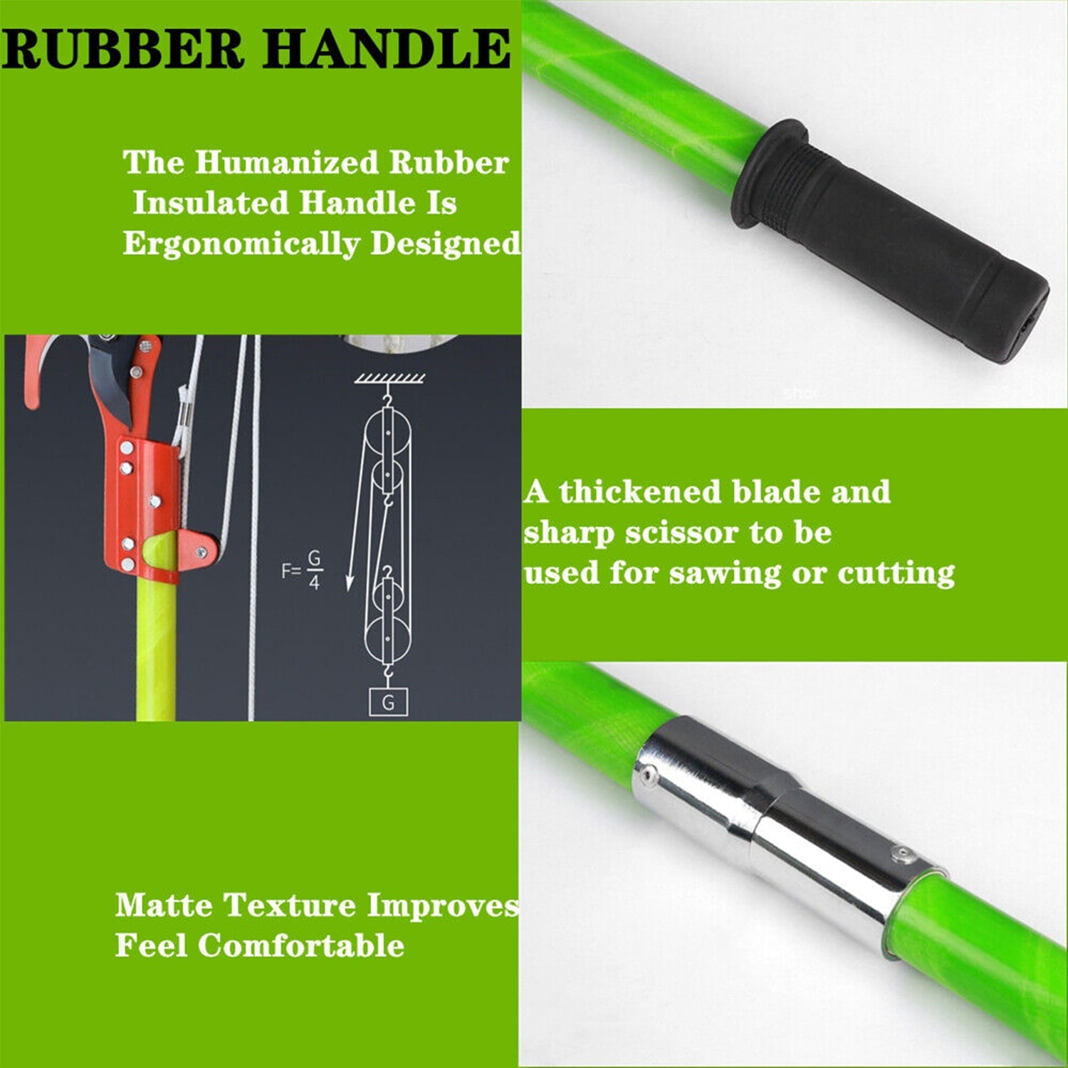 26 Foot Tree Trimmer Pole Manual Pruner Cutter Set Extension Cut Tree Branch Garden Tools Hand Pole Saws