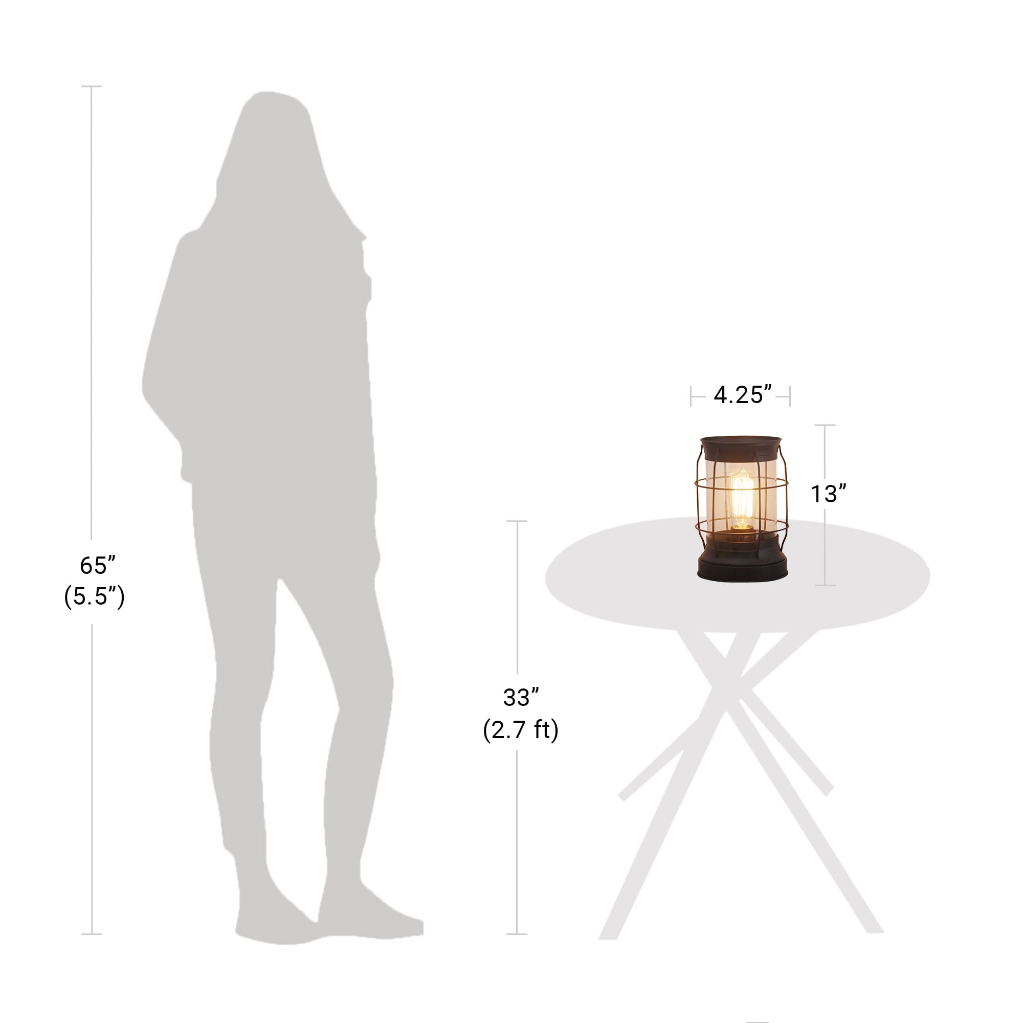 Better Homes & Gardens Modern Bronze Metal & Glass Edison Lantern 9