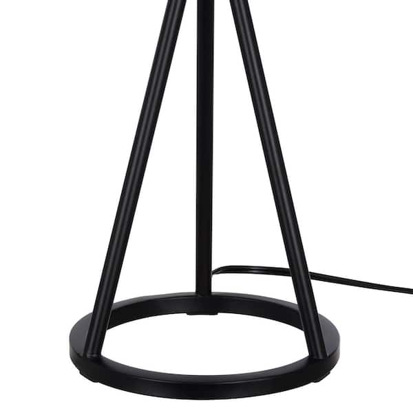 Higgins 23.75 in. Black Tripod Table Lamp with Round Base