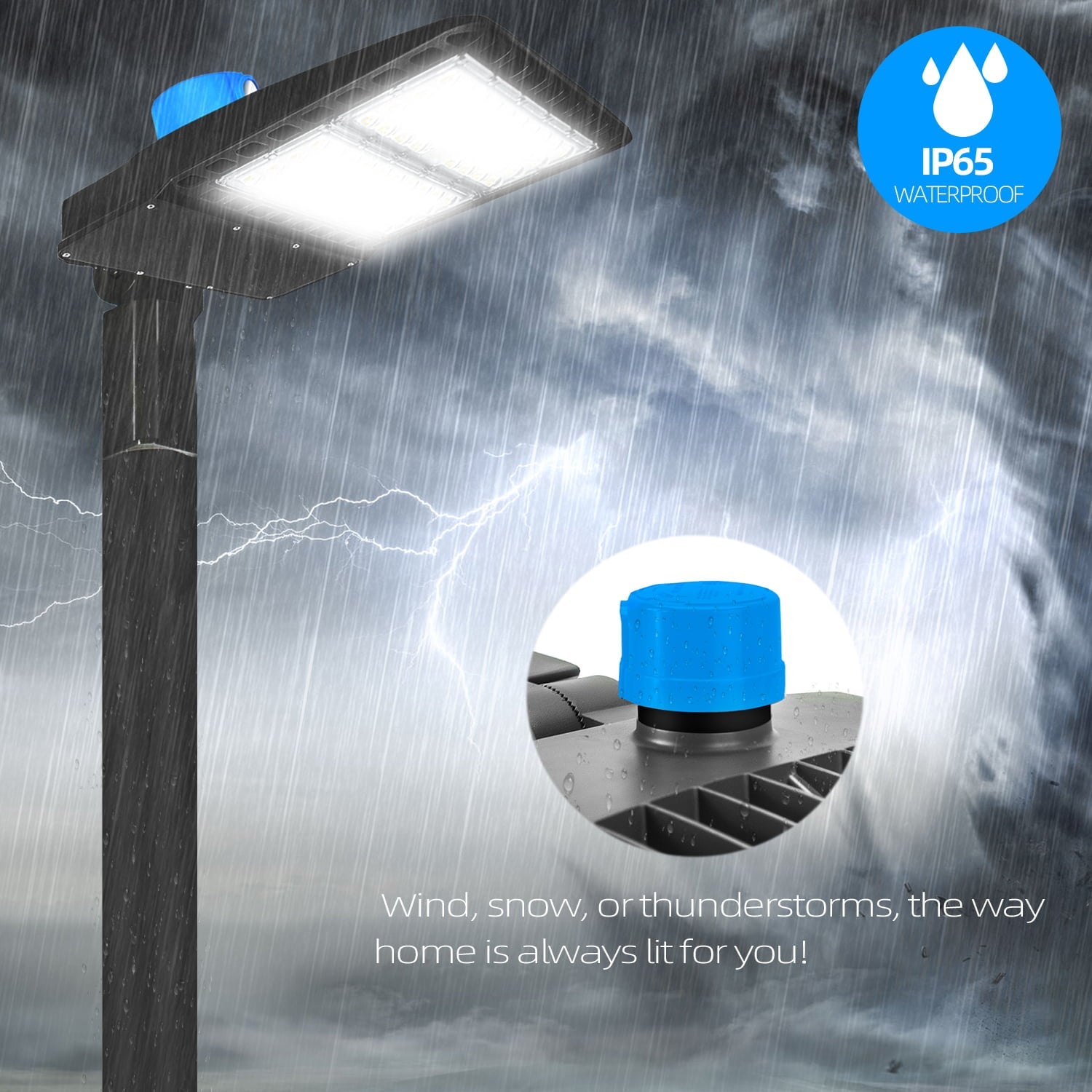 300 Watt LED Parking Lot Light with Photocell Dusk to Dawn 5500K White,39000lm,150 Degree Beam Angle