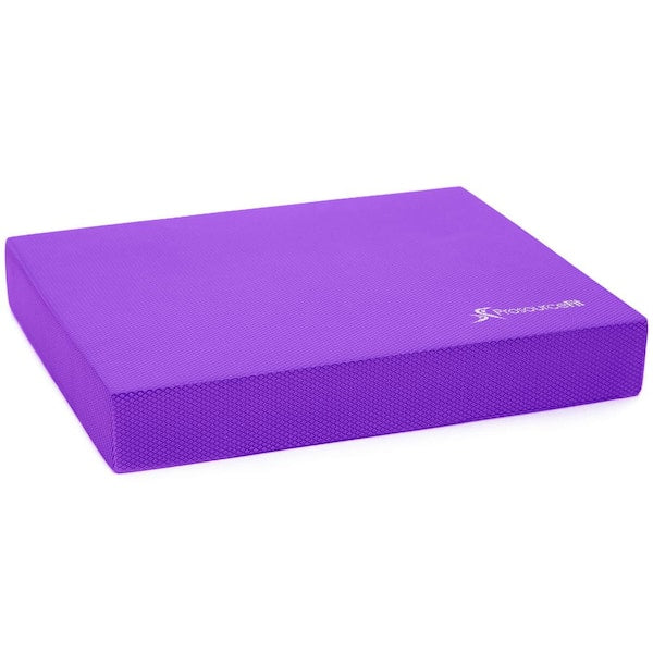 Purple 15.5 in. L x 12.5 in. W x 2.5 in. T Exercise Balance Pad, Non-Slip Cushioned Foam Mat and Knee Pad (1.35 sq. ft.)