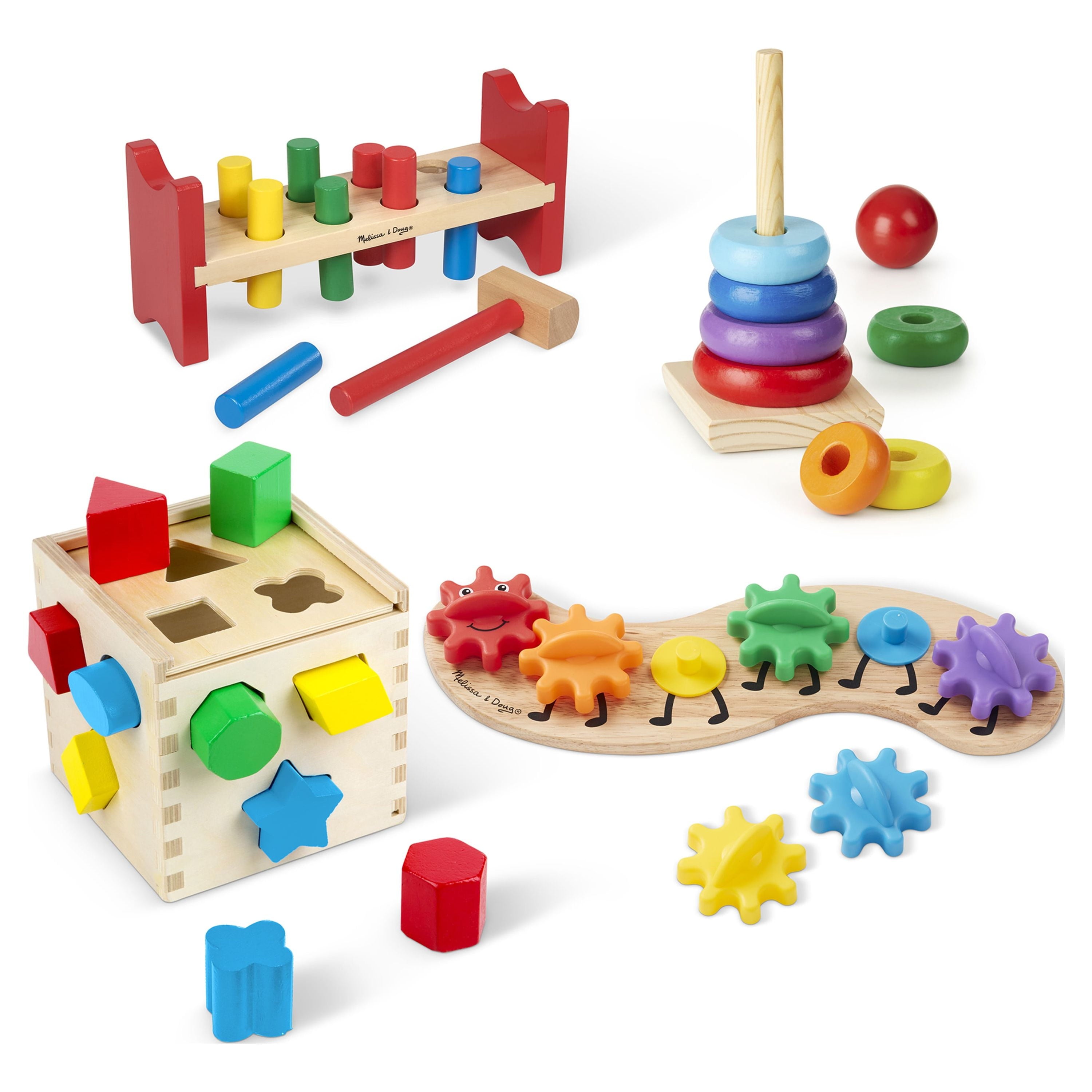 Melissa & Doug 4 Wooden Classic Rainbow Learning Toys