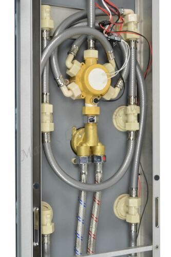 New Blue Tempered Glass Stainless Steel Shower Overhead LCD Panel 8 Massage Jets