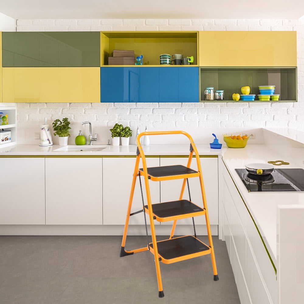 Ktaxon 3-Step Ladder, Lightweight Step Stool, 330 lb. Load Capacity, Iron