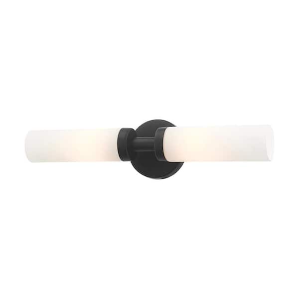 Aspen 2 Light Black ADA Vanity Sconce
