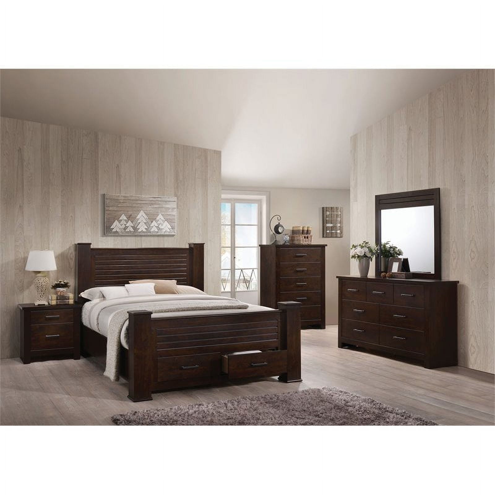 Mahogany Queen Bed with Storage