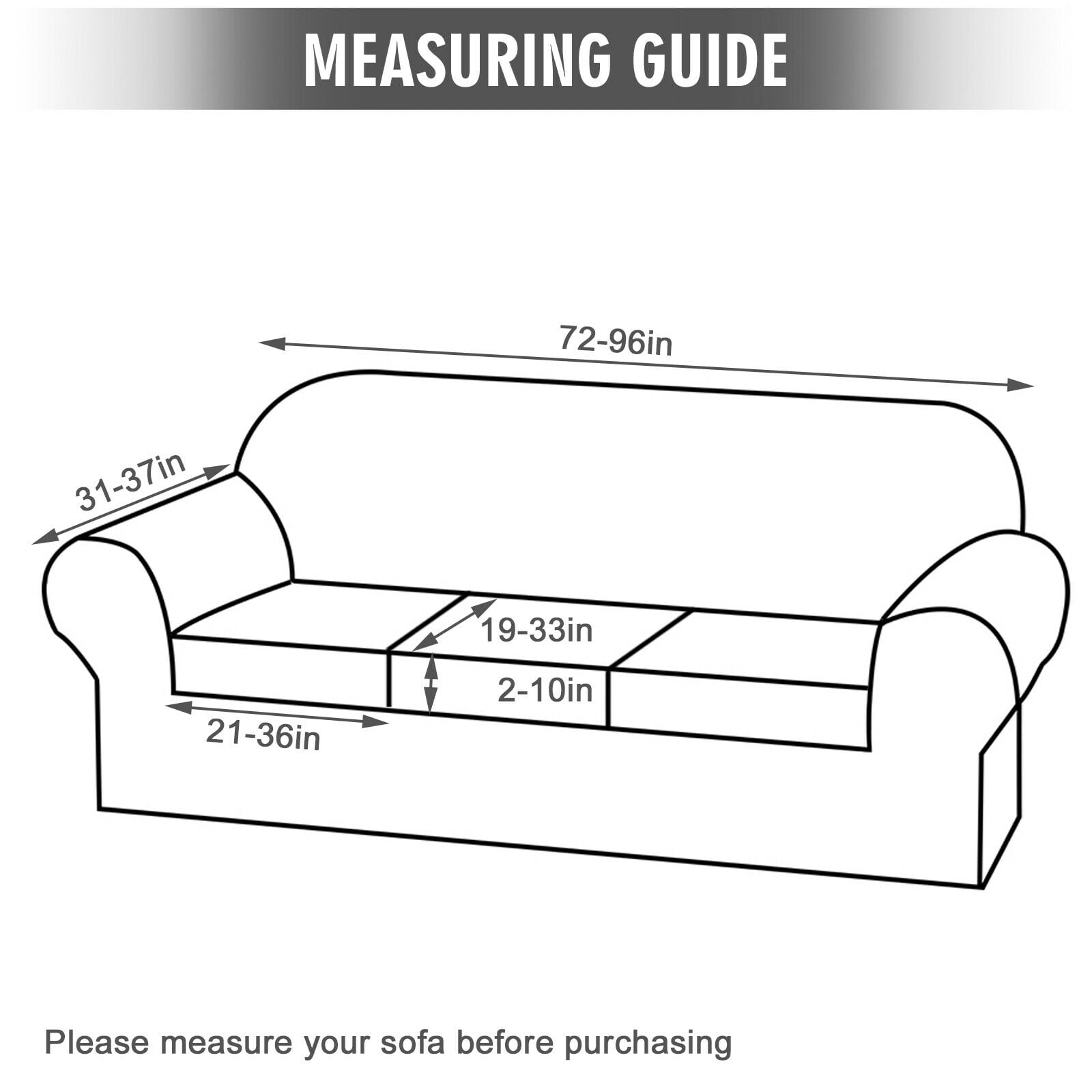 Topchances Velvet Plush 4 Piece Stretch Sofa Covers Couch Covers for 3 Cushion Couch 3 Seater Covers (Base Cover Plus 3 Individual Cushion Covers) Feature Thick Soft Stay in Place