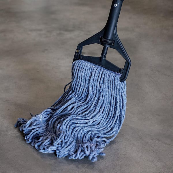Blue, Washable Mop Head Replacement, Heavy-Duty Wet Multi-Surface Mop Refill, Cotton Looped End String (8-Pack)