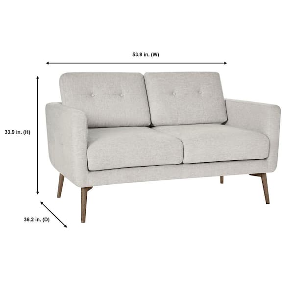 Whaverton Square Arm 2-Seater Loveseat Sofa in Stone Gray (54