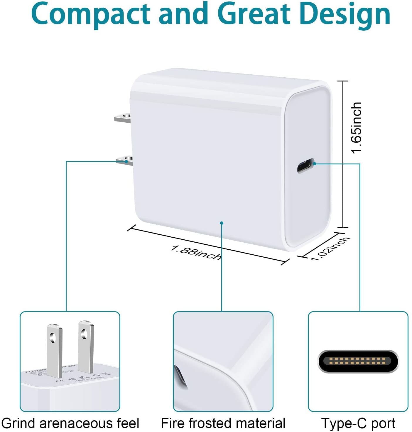 20W USB-C Power Adapter Wall Block - Quick Charging