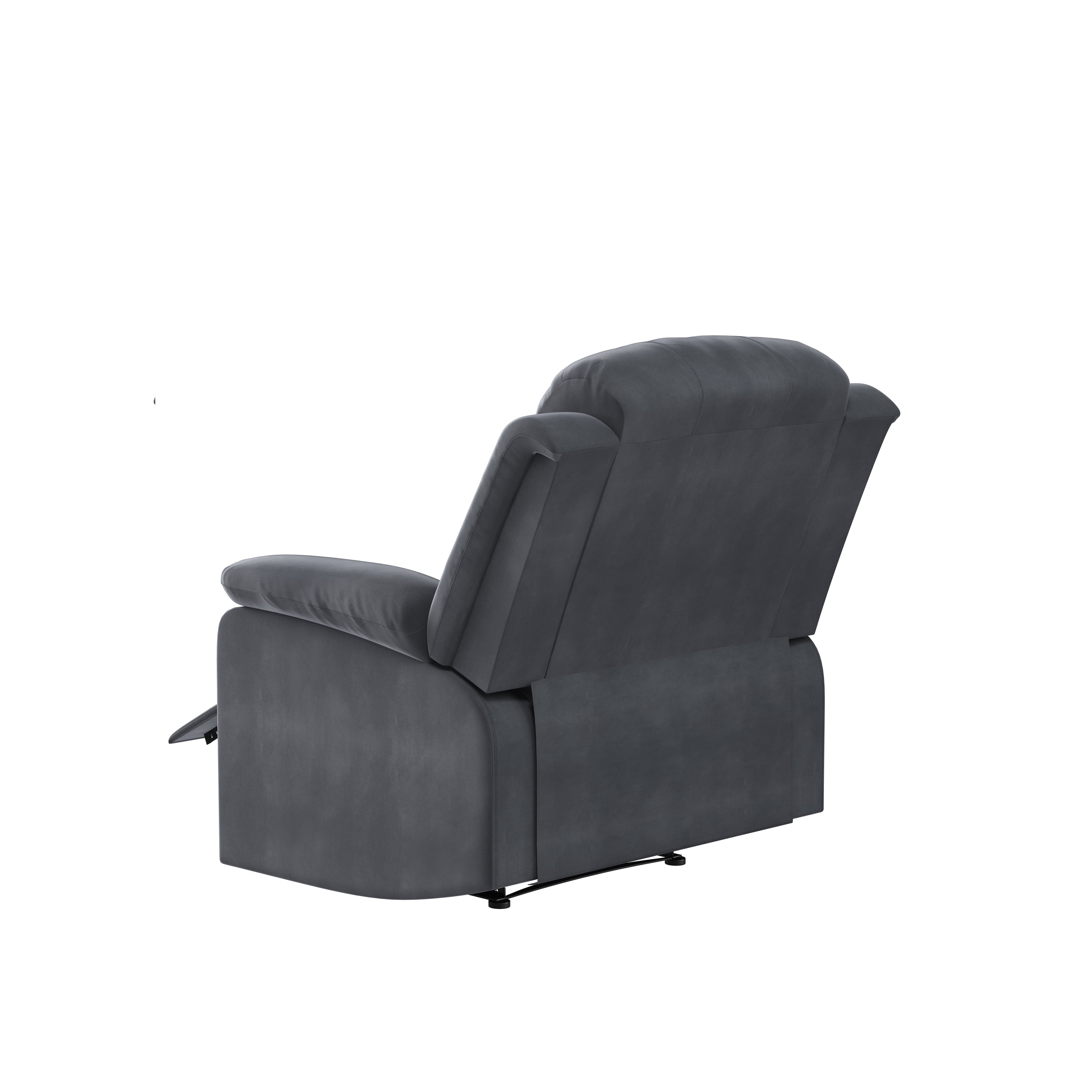 Lifestyle Solutions Reynolds Manual Standard Recliner, Slate Gray Microfiber
