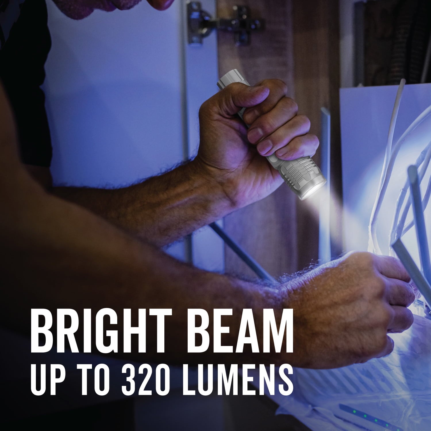 Rayovac Metal Rechargeable LED Flashlight with USB Charging Cable, 300 Lumens, 18650 Battery