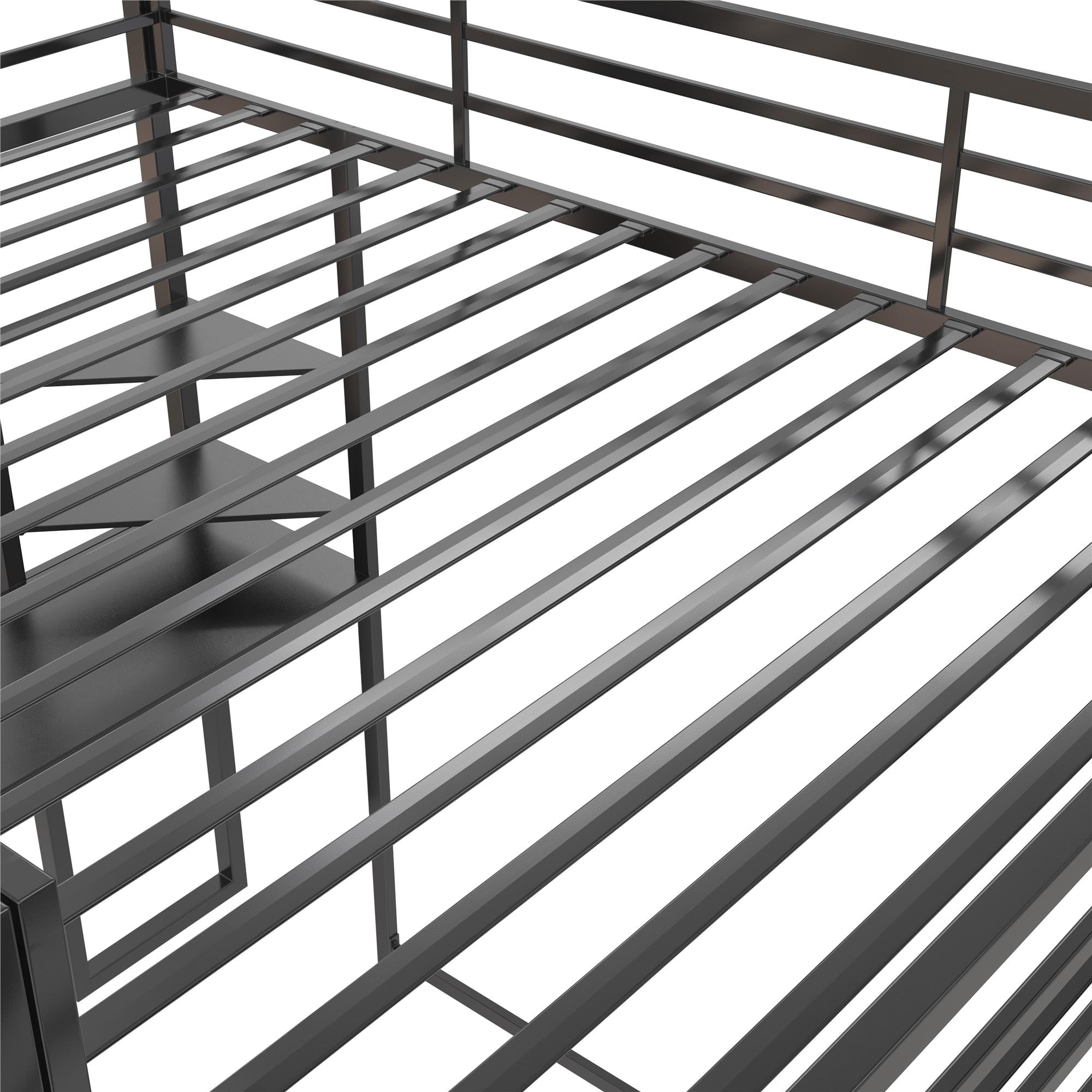 Teen Novogratz Hunter Full Size Metal Loft Bed, Black