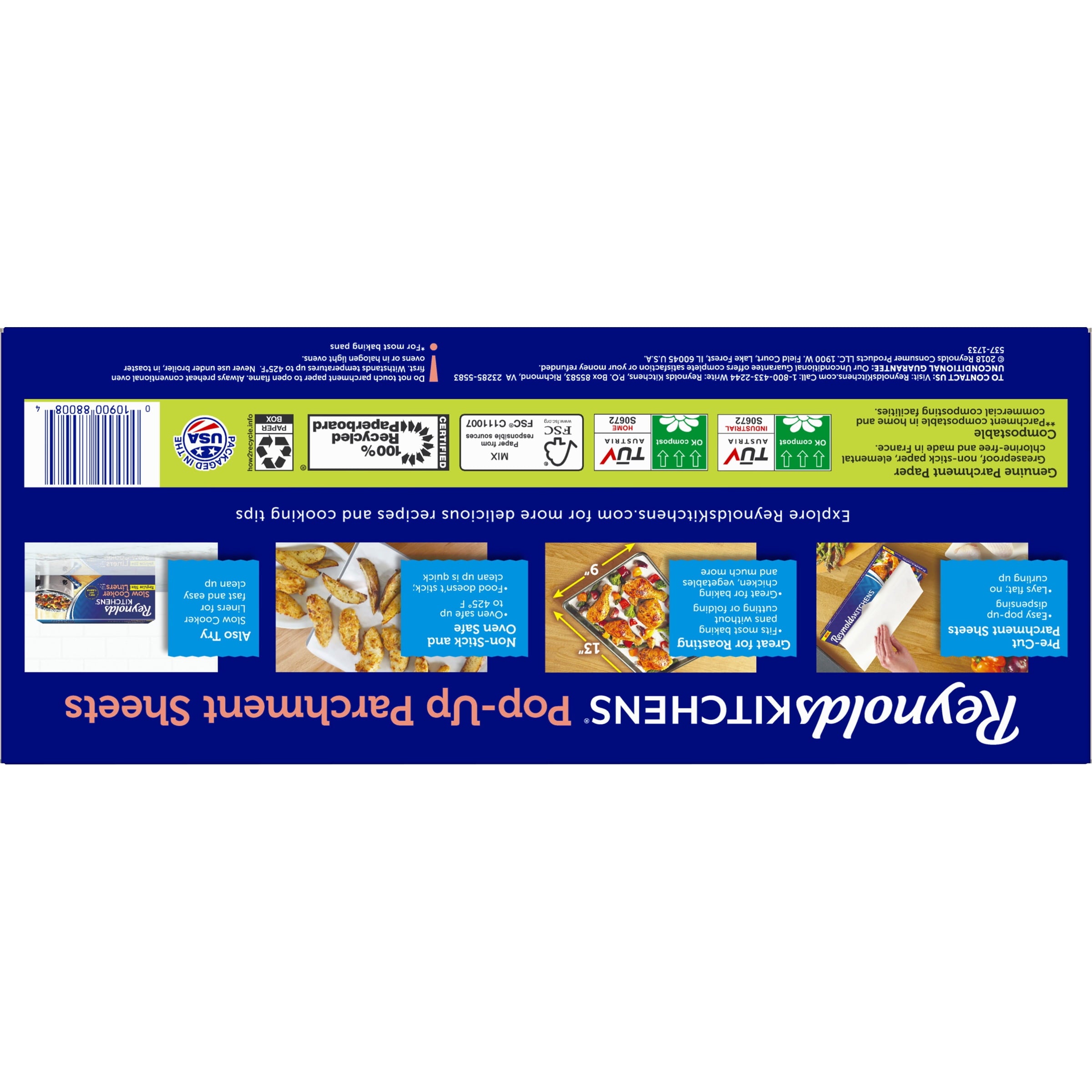 Reynolds Kitchens Pop-Up Parchment Paper Sheets, 10.7x13.6 Inch, 35 Count