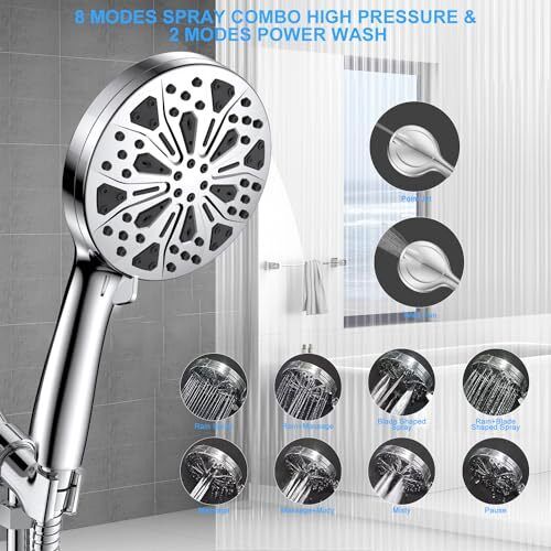 Shower Heads with Handheld Spray Combo, High Pressure Filtered Shower Heads 1...
