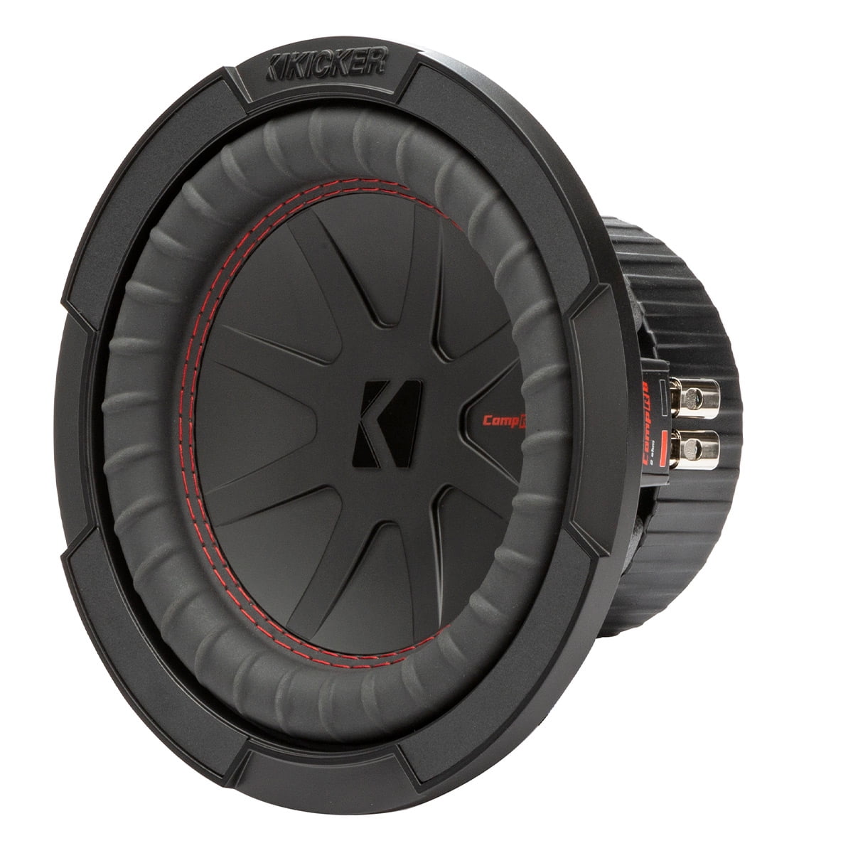 KICKER CompR 8 Inch 2 Ohm DVC 600W Peak Power Car Audio Subwoofer, Black