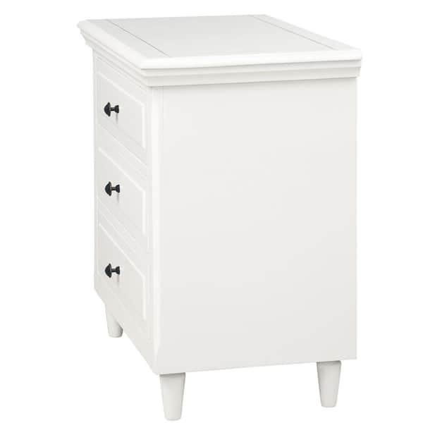 3-Drawers White Wickes Nightstand
