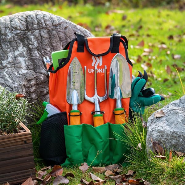 6 in. Garden Tool Set, Aluminum Hand Tool Kit Handle Trowel 12-Piece