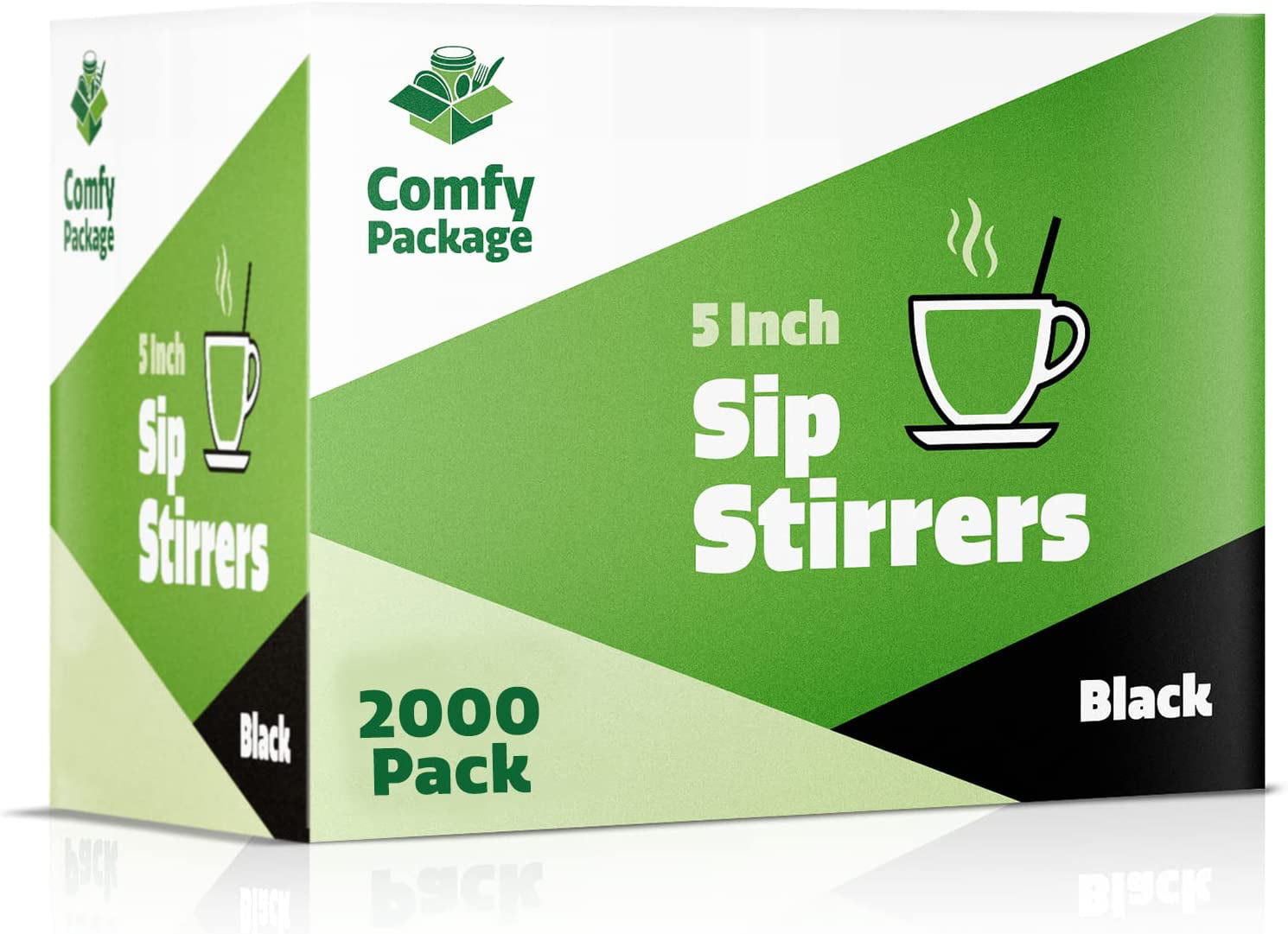 Comfy Package 5” Coffee Straws Stirring Sticks Drink Stirrers Cocktail, Black 2000-Pack